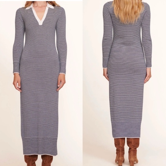 STAUD Crown Dress in Marine Stripe - Picture 1 of 15